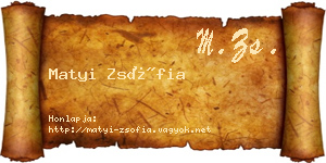 Matyi Zsófia névjegykártya